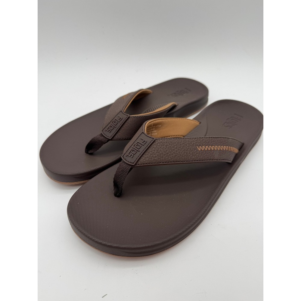 Flojos Men's Flip Flops Size 12 Brown Comfort Thong Sandals Beach Casual